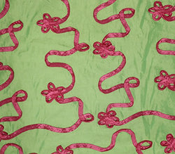 Taffeta Fabric Ribbon Rosette 58" Wide Sold By The Yard (FUCHSIA GREEN)