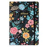 Journal/Ruled Notebook - Hardcover Ruled Journal with Thick Paper, 5.8" x 8.4", Back Pocket + Bookmark + Round Corner Paper + Banded + Floral