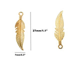 100pcs Indian Feather Charms Pendants Easter Angel Wing Feather Dangle Charm for DIY Crafting Bracelet Necklace Jewelry Making Findings(Gold Tone)