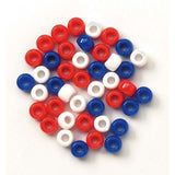 Bulk Buy: Darice DIY Crafts Pony Beads USA Red White and Blue 6 x 9mm 720 pieces (3-Pack)