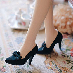 HMANE 6cm High-Heeled Shoes for 1/3 BJD Dolls, Vintage Silk High-Heeled Shoes for BJD Dolls SD Dolls, Black
