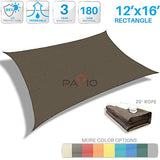 Patio Paradise 12' x 16' Brown Sun Shade Sail Rectangle Canopy - Permeable UV Block Fabric Durable Outdoor - Customized Available