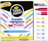 Crayola Erasable Highlighters, Assorted Colors, Bulk School Supplies, 80Count