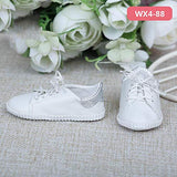 Shoes for Doll 1 Pair 6cm PU Leather Fashion Mini Toy Lace Canvas Shoes 1/4 Doll for Fairyland Luts Doll Accessories Luodol WX4-35 Black