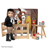 Adora Amazing World “Plush Horse with 1 Sound Effect, Saddle, Harness & Wooden Stable Play Set” – 15 Piece Set for 18” Dolls [Amazon Exclusive], 29136