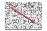 Inspirational Words: An Adult Coloring Book with Fun Word Designs, Cute Kawaii Doodles, and Relaxing Flower Patterns