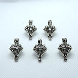 12pcs Gift of Love Forever Diamond Hollow Pendant Pearl Bead Cage Pendant Essential Oil Scent