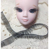 Keledz 20PCS Doll Eyelashes Strips BJD Doll Eye Make Up Accessory Reborn Baby Dolls Eye Lashes for Doll DIY Craft Making 200 x 8mm Black