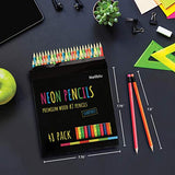 Cool Bulk Neon Pencils - #2 Pre-Sharpened Non-Toxic Wood Pencils for Kids and Adults with Latex Free Erasers - 48 Pack - Incredible Value