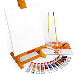 Royal Talens – Art Creation Oil Colour Combi Set – Paints, Brushes, Canvas, Palette and Easel – Set
