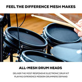 Alesis Drums Nitro Mesh Kit Bundle - Ten Piece Mesh Electric Drum Set With 385 Electronic Drum Kit Sounds and Solid Aluminum Rack