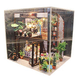 F Fityle Hands Craft, DIY Miniature Dollhouse Kit with LED Build Your Own Wooden Miniature Dollhouse Craft Kit for Adults Teens Men and Women