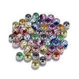 WD Jewelry Mixed Color Hollow Carved Aluminium Spacer Beads Big Hole Loose Beads DIY - (Diameter: