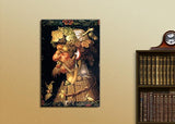 Four Seasons - Autumn by Giuseppe Arcimboldo - Canvas Wall Art Famous Fine Art Reproduction| World Famous Painting Replica on Wrapped Canvas Print Ready to Hang -16" x 24"