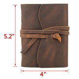 Leather Journal Travel Notebook, Handmade Vintage Leather Bound Writing Notebook for Men & Women,