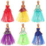 Barwa Lot 7 Pcs Doll Dresses Handmade Fashion Wedding Party Ball Gown Lace Dresses Outfits Compatible for 11.5 inch Doll