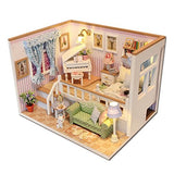 Spilay DIY Miniature Dollhouse Wooden Furniture Kit,Handmade Mini Modern Duplex Model with Dust Cover & Music Box ,1:24 Scale Creative Doll House Toys for Valentine Gift (Because of Meet You) M026