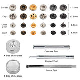 120 Sets Snap Fasteners Kit, Coolrunner Metal Snap Buttons Press Studs with 4 Pieces Fixing
