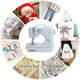 Aonesy Portable Sewing Machine, Electric Household Crafting Mending Mini Sewing Machines, 12 Stitches 2 Speed with Foot Pedal - Perfect for Easy Sewing, Beginners, Kids (mint)