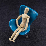 AUEAR, Dollhouse Swivel Chair 1 6 Scale Plastic Miniature Chairs for Doll House Furniture Decorations Blue