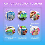 DIY 5D Diamond Painting Kits for Kids Moon Unicorn Diamond Painting Set with Dreamy Gradient Color Full Drill Round Diamond Crystal Gem Art Painting Perfect for Home Wall Decor Gift (12x16inch)