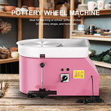 SKYTOU Pottery Wheel Pottery Forming Machine 25CM 350W Electric Pottery Wheel with Foot Pedal DIY Clay Tool Ceramic Machine Work Clay Art Craft (Pink)