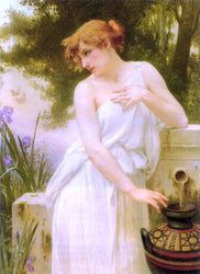 Guillaume Seignac Beauty At The Well - 18" x 27" Premium Canvas Print