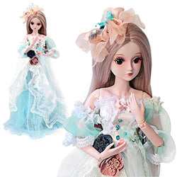 UCanaan 23.6''1/3 BJD SD Doll 19 Ball Joints Dolls with Full Set+Makeup Dress up for Children Gift Toys and Dolls Collection-Daphne