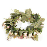 Adeeing Handmade Floral Artificial Simulation Peony Flowers Garland Wreath for Home Party Decor