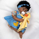 Paradise Galleries Realistic African American Toddler Girl Doll - Lucky Ducky, 20 inches in SoftTouch Vinyl, 6-Piece Doll Gift Set