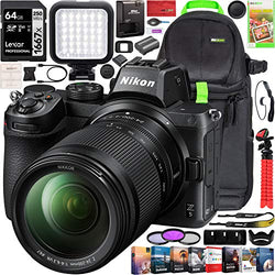 Nikon Z5 Mirrorless Full Frame Camera Body with 24-200mm f/4-6.3 VR Lens Kit FX-Format 4K UHD Bundle with Deco Gear Photography Backpack + Photo Video LED Light + 64GB Card + Software and Accessories