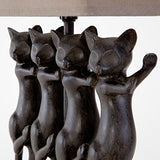 Bits and Pieces - Dancing Cat Lamp - Animal Shaped Table Lamp - Dancing Kitty Cats - Resin Kitty