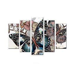 Wizland Diamond Painting Kits,Full Drill Round Resin Beads 5d Diamond Painting Stitch,Paint by Number Kits, Rhinestone Embroidery Cross Stitch,Diamond Art for Home Wall Decor(Butterflies and Flowers)