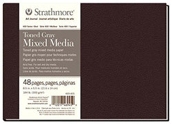 Strathmore (469-405 400 Series Hardbound Mixed Media Art Journal, 8.5"x5.5", Toned Gray, 24 Sheets