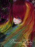 (5-6inch)15-17cm 1/6 BJD Doll Wig / YOSD DD BJD Doll / Rainbow Color Long Curl Hair