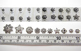 ALL in ONE 60 Gram Mixed Antique Silver Plated Tibetan Style Filigree Flower Cup Shape Bead Caps