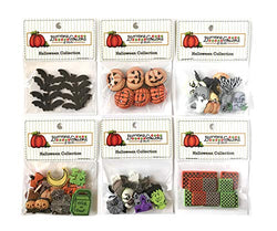 Buttons Galore 50+ Assorted Halloween Buttons for Sewing & Crafts - Set of 6 Button Packs - Bats,