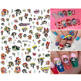 Cartoon Nail Art Stickers, 9 Sheets Cute Nail Decals DIY Anime Design, 3D Self Adhesive Nail Art Supplies for Girls Kids Women, Kawaii Nail Stickers Designer Manicure Decoration Gifts