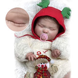 Adolly Gallery Reborn Baby Dolls 24 Inch Real Life Big Realistic Newborn Baby Dolls, Cloth Body with Hair and Eyes Closed Christmas Santa Gift Set for Kids Age 3+ Ad24c10 Name Darcy