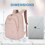 Laptop Backpack for Women BAGSMART Travel Backpack 15.6 Inch School Bookbag Work Computer Back Pack for College Business with USB Charging Port, Pink