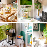 WYD Wooden Toy House Duplex Apartment Miniature Dollhouse Kit 3D Wood Toy Handcraft Artwork DIY Models for Adults Best Birthdays Gifts for Boys and Girls
