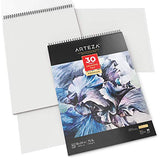 ARTEZA 18X24” Drawing Pad, Pack of 2, 60 Sheets (75 lb/120gsm), 30 Sheets Each, Spiral bound,