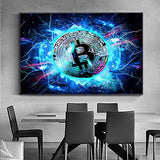 Print On Canvas Modern Art Abstract Bitcoin Prints Canvas Painting Wall Art Posters And Pictures For Home Living Room Decor-50x70cm No Frame