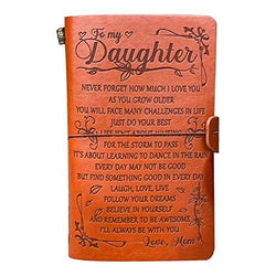 To My Daughter Leather Journal from Mom-BELIEVE IN YOURSELF- Travel Journal Diary Sketch Book Gift for Girls