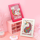 JOLLIBARREL Diamond Painting Kits for Kids with Wooden Frames, 7x9 inch 5D Easy Unicorn Diamond Art for Kids, Gem Painting Crafts Great Diamond Painting Gift for 6 8 10 12 Year Old - 2 Pack