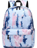 Lohol Lightweight Galaxy Backpacks for Teen Girls & Women, Water Resistance Daypack for Travel, School (Tie dye Blue)