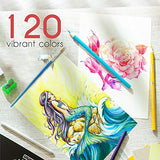120 Zenacolor Watercolor Pencils, Numbered, with Brush and Case - Watercolor Pencils Set - 120 Professional, Soluble, Different Color Pencils