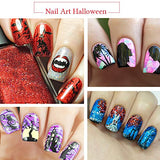 Halloween Nail Art Stamping Plates - 5PCS Halloween Nail Stamp Plate Templates Pumpkin Grimace Skull Eye Nail Stamper Kit Halloween Holiday Party Manicure Stencils Design Tool