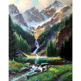 5D Diamond Painting Kits for Adults - eniref Paint with Diamonds Full Round Drill 5D Diamond Dots Craft Diamond Art Kits - for Home Wall Decor and Adults Kids DIY Gift(Waterfall Mountain12 X 16 inch)