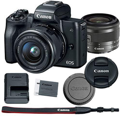 Canon EOS M50 Mirrorless Digital Camera Bundle + 15-45mm Lens (Black) - 2680C011